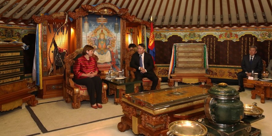 Марина Кароббио Гүшэтти Монгол Улсын Ерөнхийлөгч Х.Баттулгад бараалхлаа